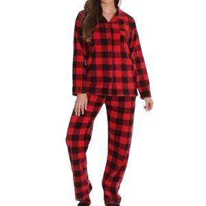 Wonder Shop - Women's Red Buffalo Check Flannel Pajama Set - 4X